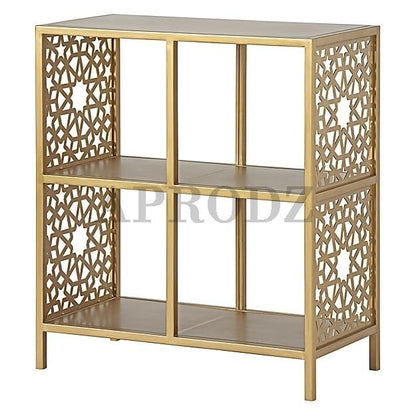 Star Willow 2 Rack Metal Bookcase Gold Powdercoated Finish