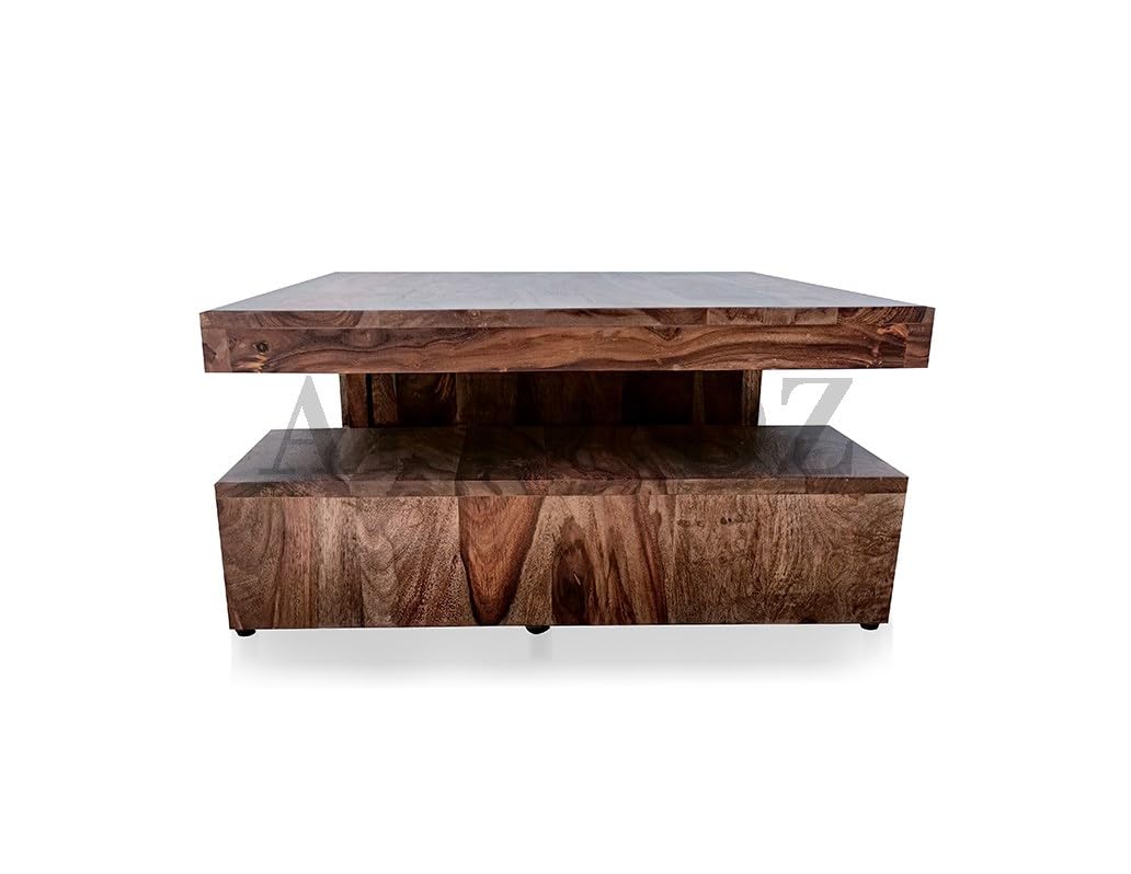 Natural Walnut Solid Wood Coffee Table – Durable and Elegant Living Room Furniture