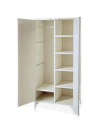 Regenerada Metal & Recycled Wood 2‑Door Wardrobe – Natural & White Powder‑Coated Almirah 