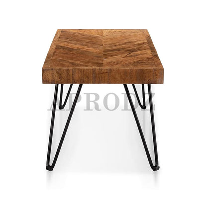 Parquetry Hairpin Leg Coffee Table - Unique Home Decor Piece