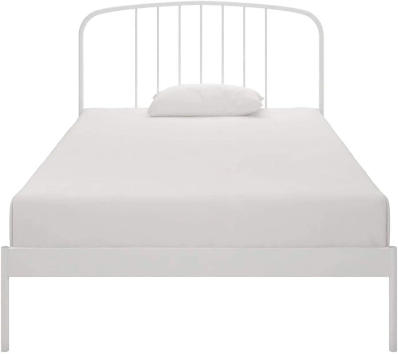 Metal Bed Frame with Rounded Headboard