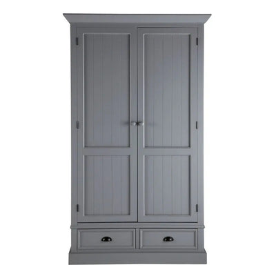 Mango Wood Multipurpose Storage Warsaw Wardrobe for Living Room | 2-Door and 2 Drawer