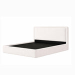 Boucle Bed Frame With Storage, Upholstered Headboard, Metal Bed Frame With Headboard, Hydraulic Storage System, No Box Spring Required, Beige 