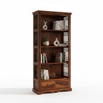 Bookshelf | Sheesham Wood Wooden Storage Organizer | Shelves Bookcase Rustic Durable, Stylish & Compact Design for Home, Office & Living Room | Furniture Organizer Elegant Finish (Honey 4) 