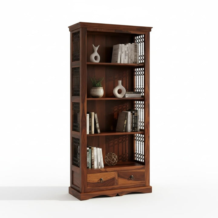 Translation missing: en.Bookshelf | Sheesham Wood Wooden Storage Organizer | Shelves Bookcase Rustic Durable, Stylish &amp; Compact Design for Home, Office &amp; Living Room | Furniture Organizer Elegant Finish (Honey 4) 