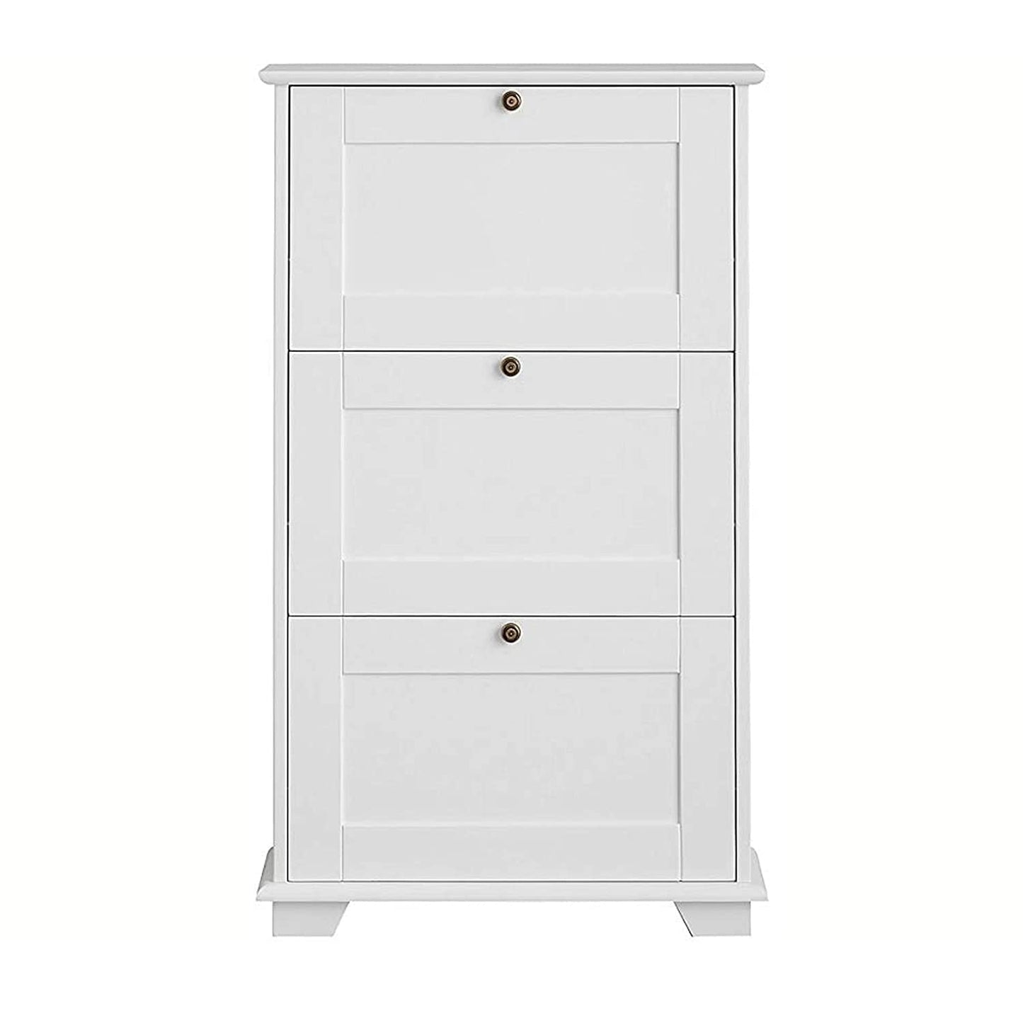 APRODZ Solid Wood Tyso Shoe Cabinet for Home | Shoe Rack Organiser | White Finish?