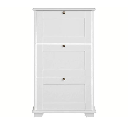 APRODZ Solid Wood Tyso Shoe Cabinet for Home | Shoe Rack Organiser | White Finish?