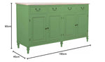 Solid Wood Cancun Storage Sideboard Cabinet with 4 Door and 4 Drawer for Living Room 