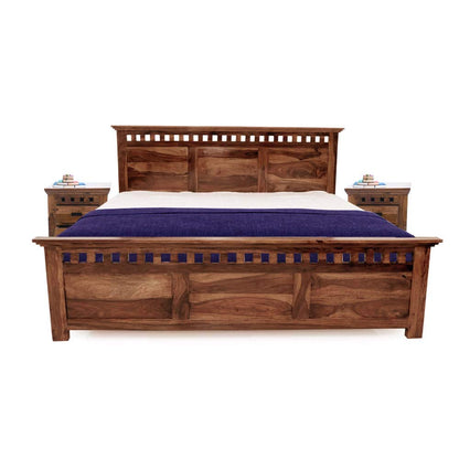 Sheesham Wood Merritt Bed with Side Storage 
