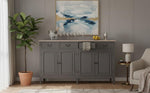 Solid Wood Cancun Storage Sideboard Cabinet with 4 Door and 4 Drawer for Living Room 