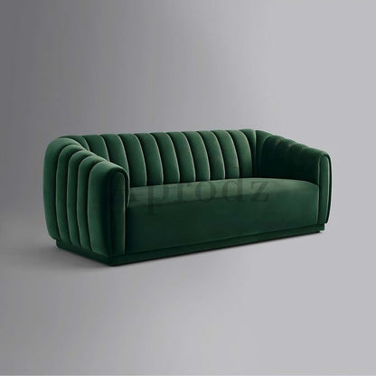 Serene Modern Channel Sofa 3-Seater Couch for Living Room