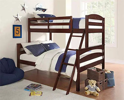 APRODZ Solid Wood Reese Bunk Bed for Bedroom | Graphite Blue Finish 