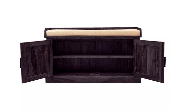 Translation missing: en.Wooden Multipurpose Cupboard &amp; Shoe Rack – Spacious Storage Cabinet with Seating for Home, Entryway &amp; Living Room (Large, Teak Finish) 