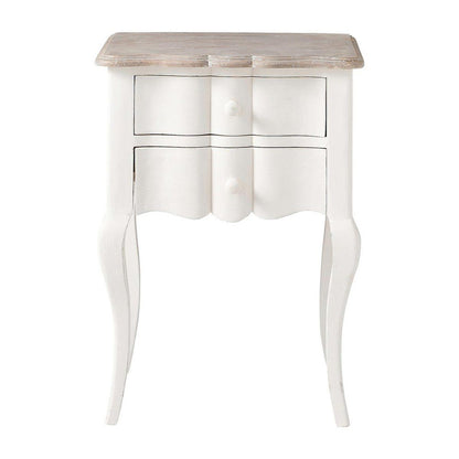 Mango Wood Cavite One Drawer Selves Bedside Storage Table for Bedroom | White Finish