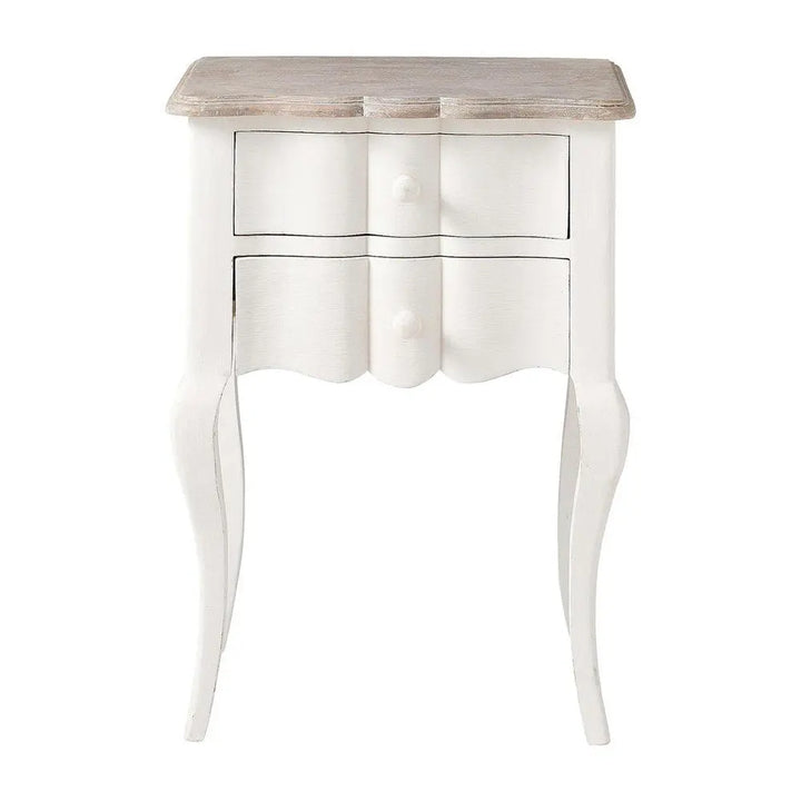 Translation missing: en.Mango Wood Cavite One Drawer Selves Bedside Storage Table for Bedroom | White Finish 