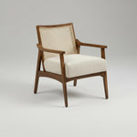 Deleon Living Chair in Cane Back Upholstered | (Light Brown Finish) 