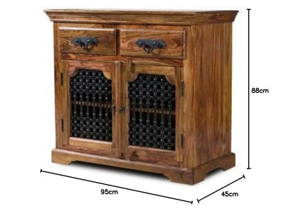Sheesham Wood Michigan Sideboard Storage Cabinet for Living Room | Wooden Cabinet for Kitchen