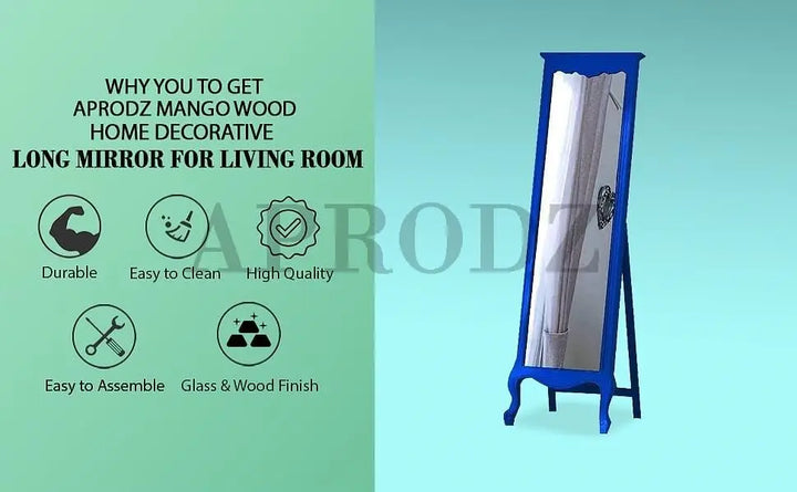 Translation missing: en.Mango Wood Home Decorative Thalo Standing Long Mirror for Living Room, Bedroom, Hotels 
