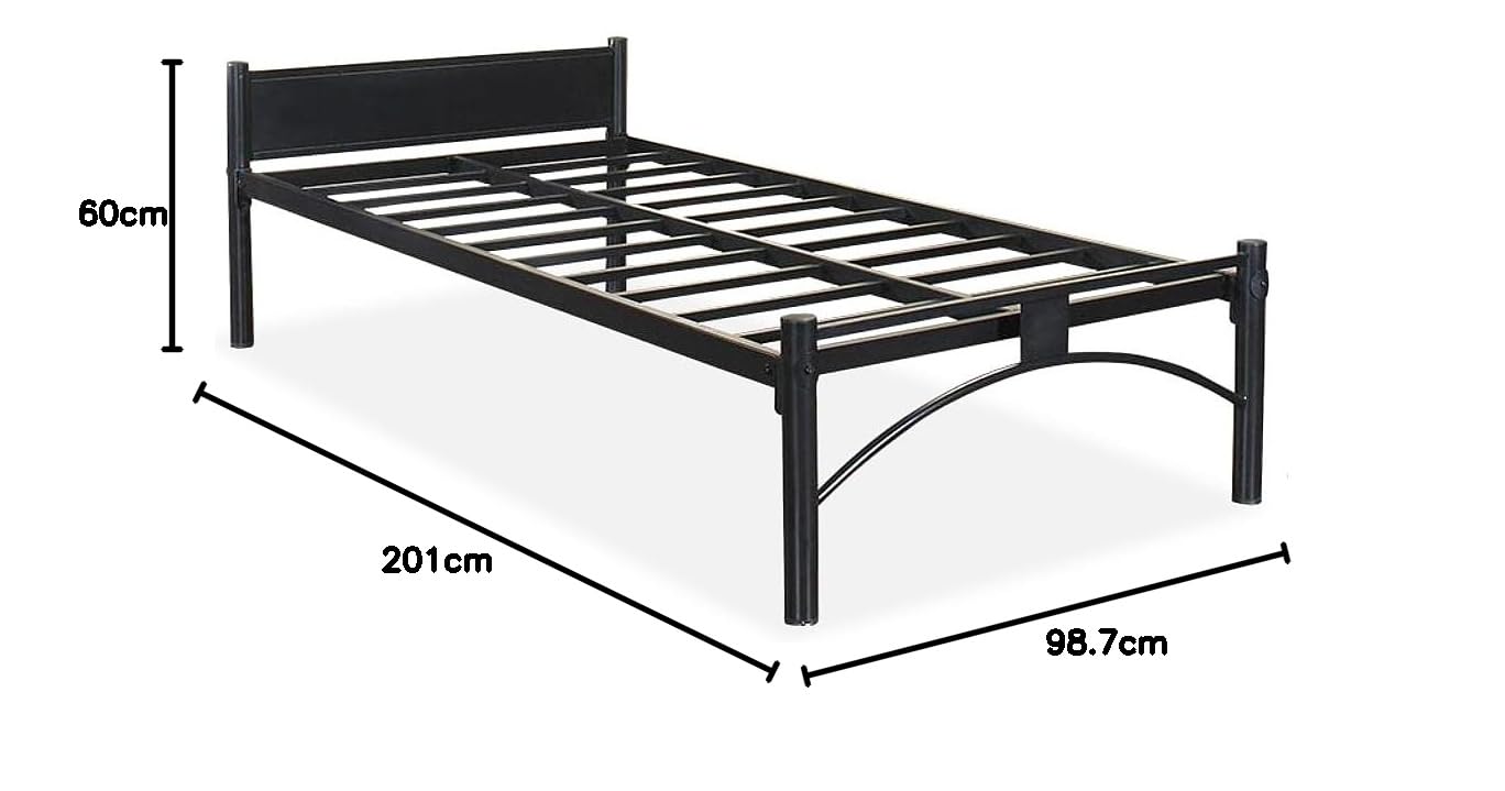 APRODZ Queen Size Bed for Bedroom Metal Bed in Black Color