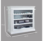 Mango Wood Peetz Royal Stylish Bar Cabinet with Wine Glass Storage for Living Room | Chestnut Finish 
