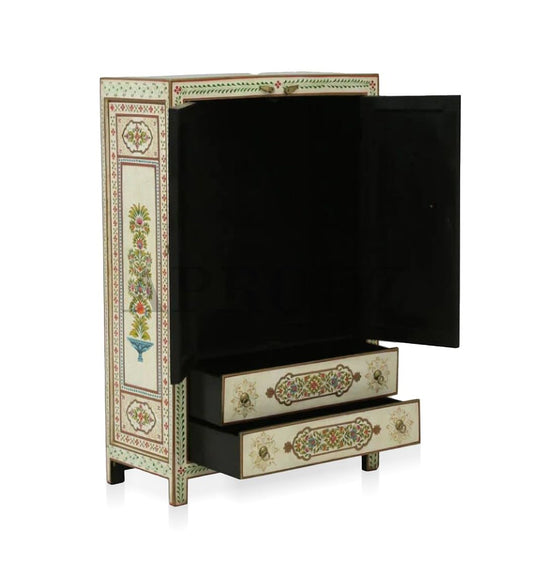 Translation missing: en.Wooden Handpainted Wardrobe Cupboard for Multipurpose Storage Organizer (Multicolor) 