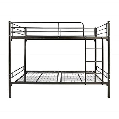 Rylan Single Size Metal Kids Bunk Bed Without Storage Single Bed Furniture for Bedroom Living Room Home (Mild Steel - Black Powdercoated) 