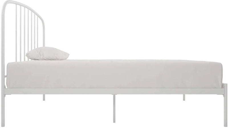 Metal Bed Frame with Rounded Headboard