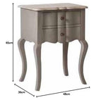 Mango Wood Tinto Stylish Bedside Table for Bedroom Living Room with 2 Drawer End Table 