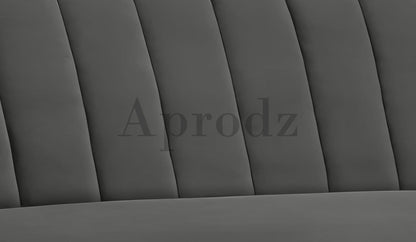 Lumina Modern Velvet Upholstered 3-Seater Sofa with Channel Tufted Backrest & Golden Metal Legs | Stylish Mid-Century Couch for Living Room & Lounge