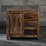 APRODZ Solid Sheesham Wood Sokal Storage Side Board Cabinet with 3 Drawers for Living Room | Honey Finish