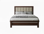 Modern Upholstered Platform Bed Frame with Tufted Headboard, Sturdy Wooden Slat Support, Noise-Free Design, Premium Fabric, Bedroom Furniture - Dark Brown 