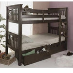 Mango Wood Highst Bunk Bed with Storage for Bedroom | Brown Finish 