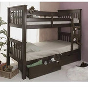 Mango Wood Highst Bunk Bed with Storage for Bedroom | Brown Finish 