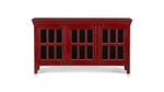 Mango Wood Entertainment 3 Door TV Stand Cabinet – Red Finish Living Room TV Unit 