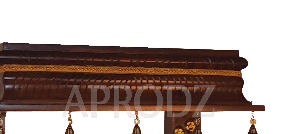 APRODZ Sheesham Wood Temple Pooja Room | Temple for Home | Pooja Mandir (Rosewood - Walnut)