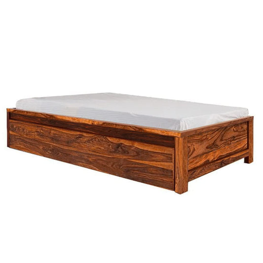 APRODZ Sheesham Wood Hosia Bed for Bedroom Living Room Divan with Storage-Honey Finish