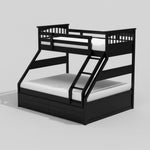 Sheesham Twin/Queen Bunk Bed with 2 Drawer Storage for Bedroom (Rosewood - Brown) 