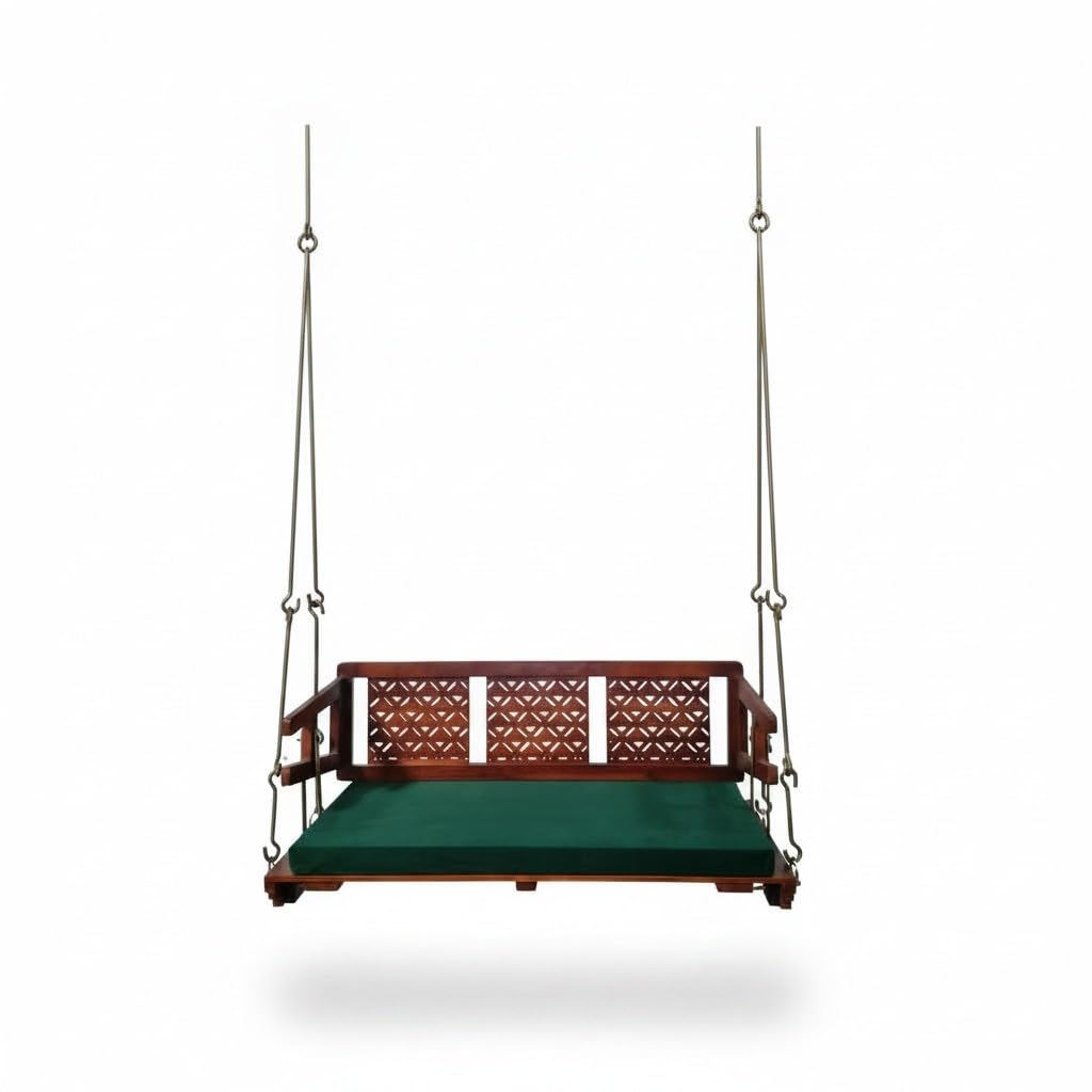 Jhula for Adults for Home Reversible Wooden Swing Jhula for Indoor Outdoor & Balcony 