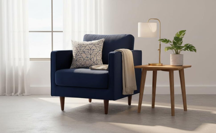 Translation missing: en.MidCen Wooden 3 Seater Sofa Set with High-Density Comfortable Foam for Home &amp; Living Room (Upholstered- Dark Green Velvet Fabric) 