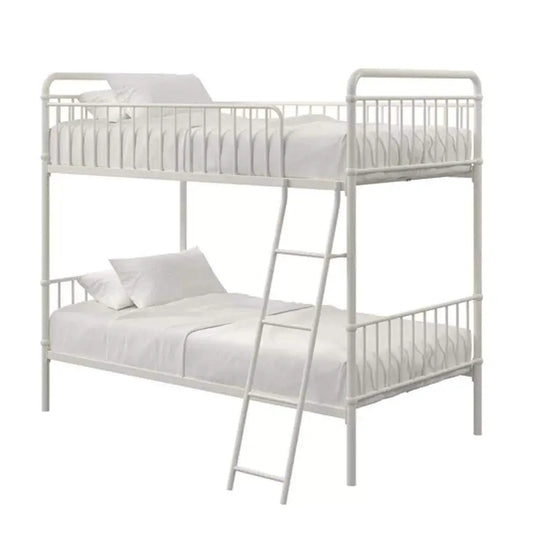 Translation missing: en.APRODZ Marks Twin Bunk Bed (Metal - White Powder Coated)