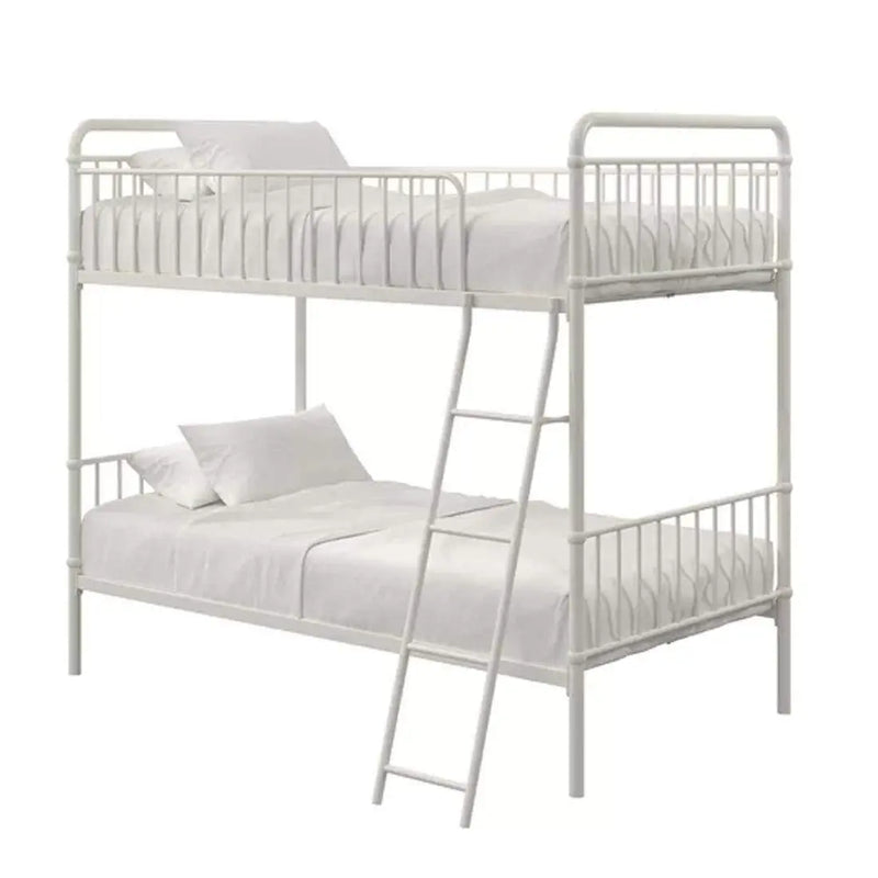 APRODZ Marks Twin Bunk Bed (Metal - White Powder Coated)