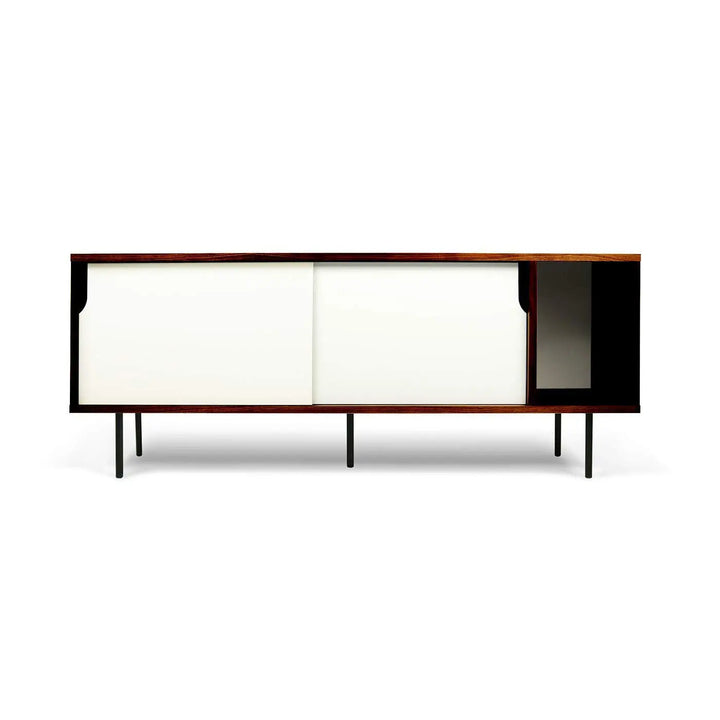 Translation missing: en.APRODZ Solid Wood Clearcut Storage Side Board Unit for Living Room | Walnut White Finish