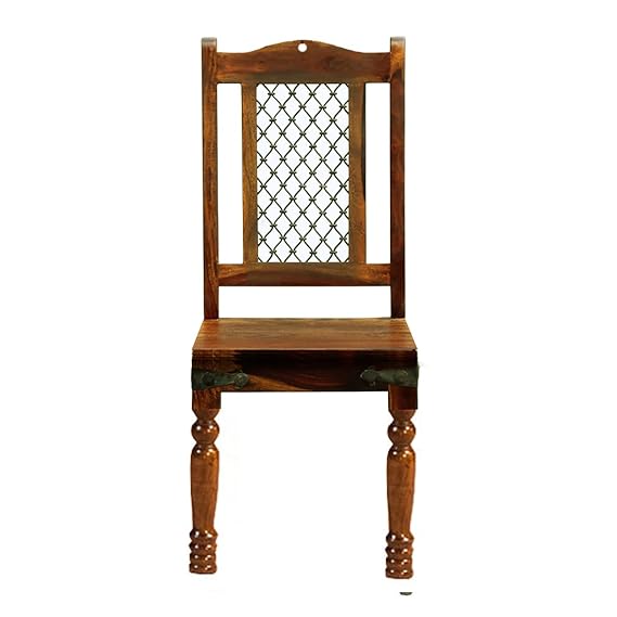 Sheesham Wood Reyk 6 Seater Dining Table Set with 1 Bench & 4 Chairs for Home Dining Room Furniture (Brown Finish) 