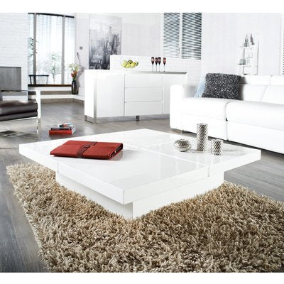 Solid Wood Hermitage Stylish Coffee Table for Living Room | Center Table for Home | White Finish