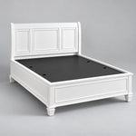White Hydraulic Storage Bed with Panel Headboard & Footboard – Elegant Lift-Up Storage Bed Frame 