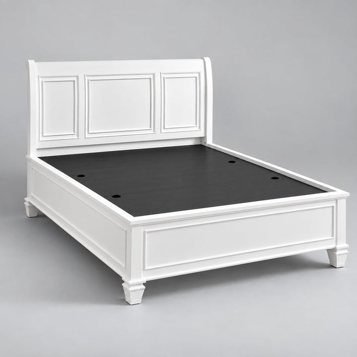 Translation missing: en.White Hydraulic Storage Bed with Panel Headboard &amp; Footboard – Elegant Lift-Up Storage Bed Frame 