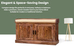 Wooden Multipurpose Cupboard & Shoe Rack – Spacious Storage Cabinet with Seating for Home, Entryway & Living Room (Large, Teak Finish) 