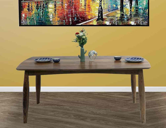 Translation missing: en.Solid Teak Wood 6 Seater Dining Table Set with Chairs | Premium Wooden Dining Set for Home, Kitchen &amp; Dining Room | Handcrafted Furniture with Natural Finish 
