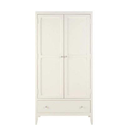 APRODZ Mango Wood Multipurpose Storage 2-Door Cana Wardrobe Almirah for Living Room | White Finish