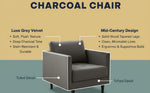 MidCen Wooden 3 Seater Sofa Set with High-Density Comfortable Foam for Home & Living Room (Upholstered- Dark Green Velvet Fabric) 